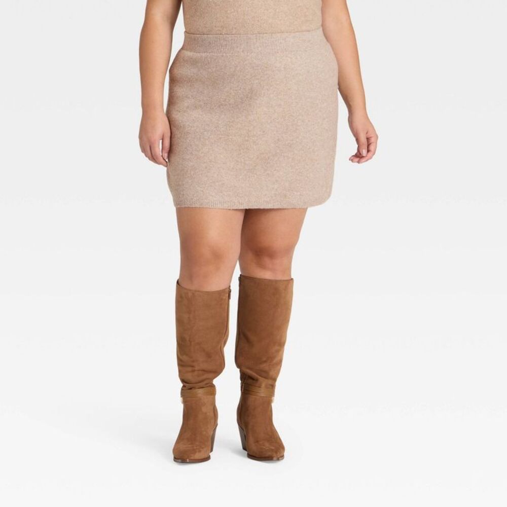 Women's Mini Sweater Skirt - Universal Thread Tan XXL